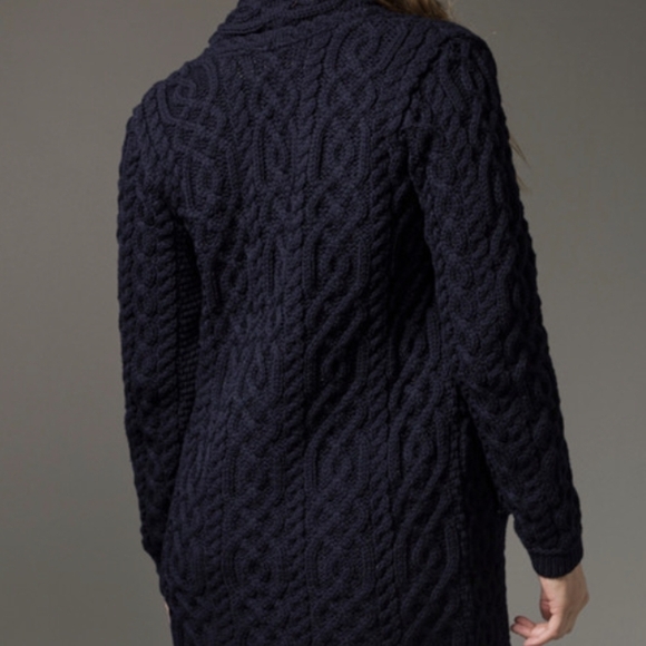 Aran Crafts 100% Merino Wool Open Front Cardigan Sweater Sz XXL Made In Ireland - Picture 14 of 17